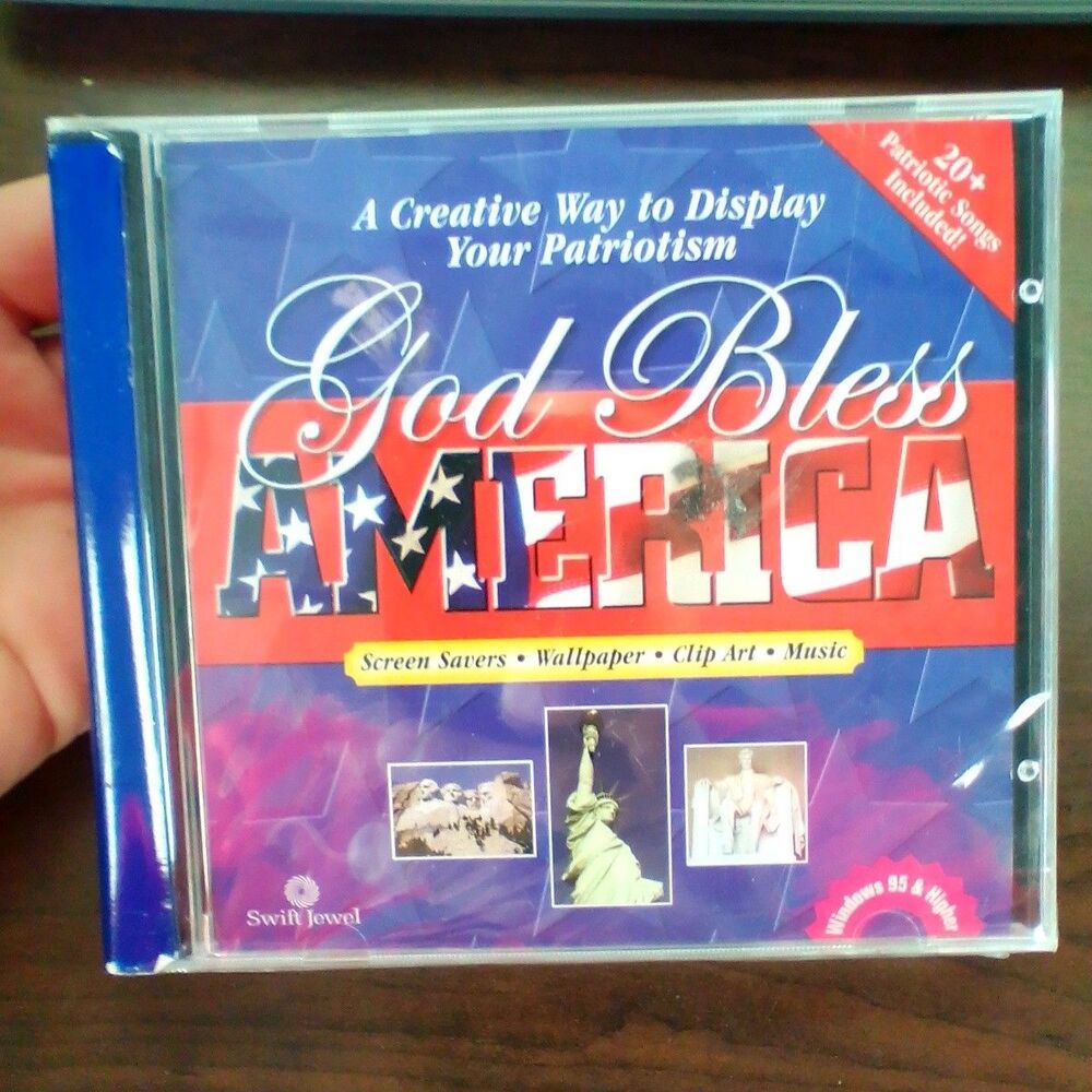 God Bless America CD-ROM Patriotic Clip Art Screensavers Music Design Double Cd